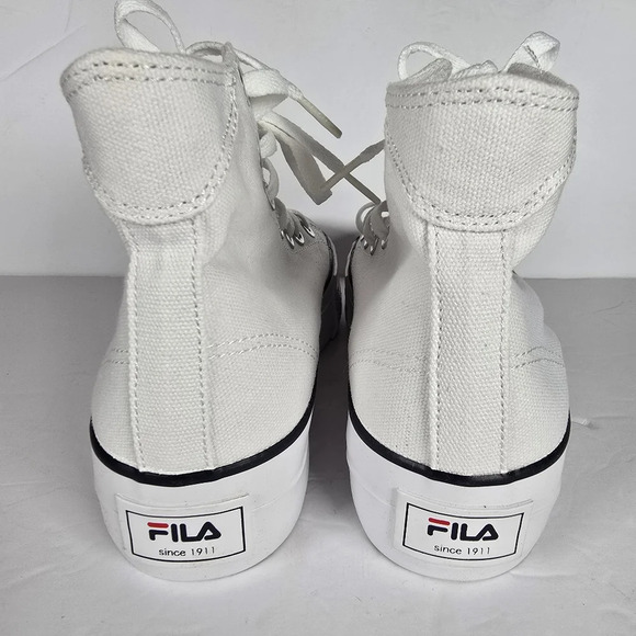 NIB FILA Women's Tarp 1911 White High-Top Platform Sneakers Size 6.5 Rubber Sole - Picture 8 of 11